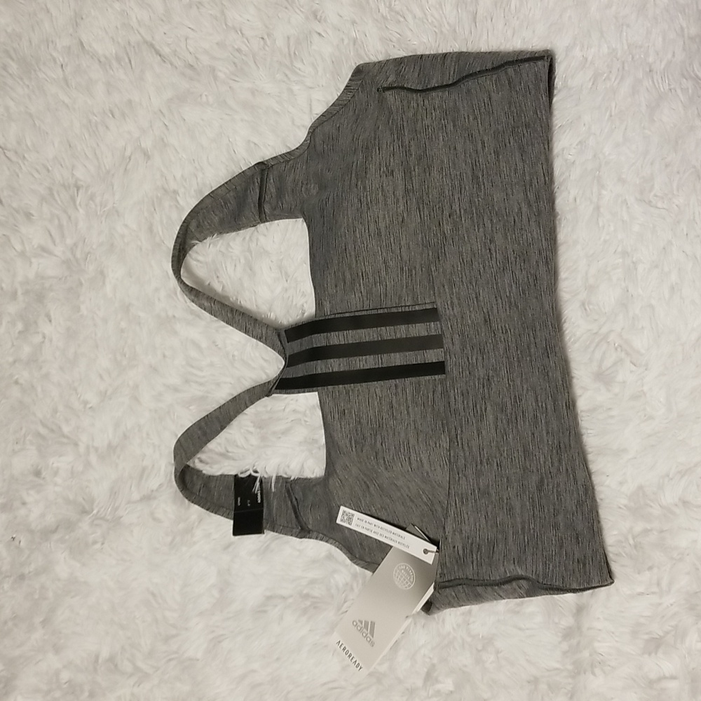 NWT Adidas Training Medium Support Bra Sport Women's Size L Color Gray/Black - Picture 5 of 8